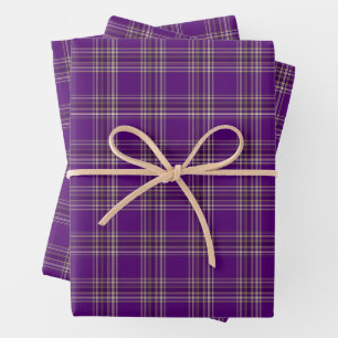 Elegant Purple Plaid Seamless Pattern Wrapping Paper Sheet