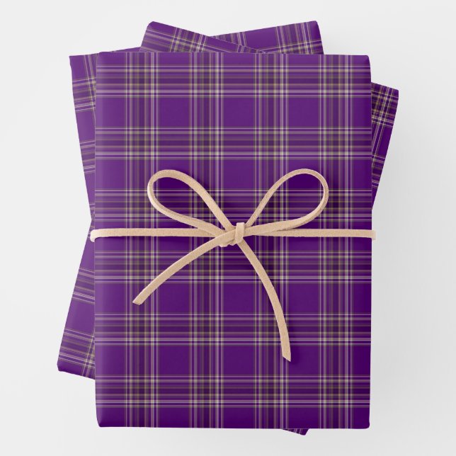 Elegant Purple Plaid Seamless Pattern Wrapping Paper Sheet (In situ)