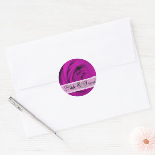 Elegant Purple Plum Rose Wedding Stickers