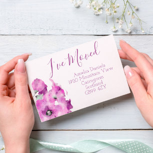 Elegant Purple Poppy Moving Postcard