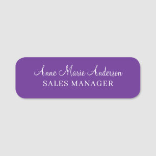 Elegant Purple Professional Name Tag