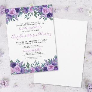 Elegant Purple Quinceanera Invitation