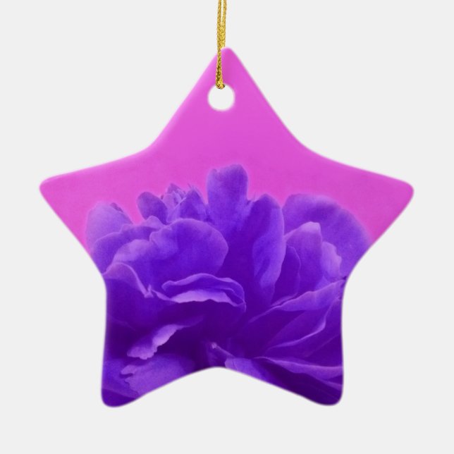 Elegant Purple Raspberry Floral Ceramic Tree Decoration (Front)