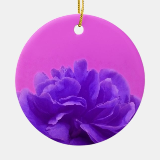 Elegant Purple Raspberry Floral Ceramic Tree Decoration (Front)