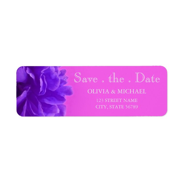 Elegant Purple Raspberry Floral Save The Date (Front)