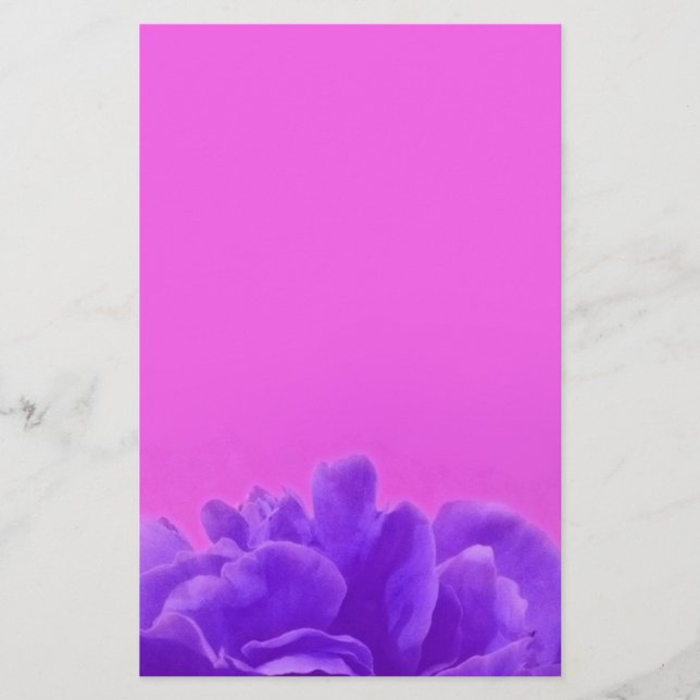 Elegant Purple Raspberry Floral Stationery (Front)