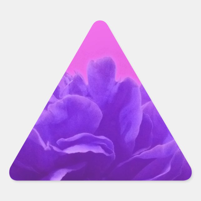 Elegant Purple Raspberry Floral Triangle Sticker (Front)