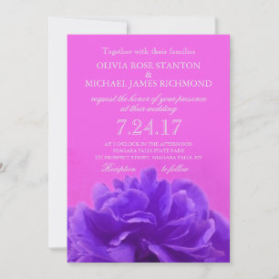 Elegant Purple Raspberry Floral Wedding Invitation