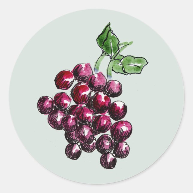 Elegant Purple Red WIne Grape Sage Envelope Seal (Front)