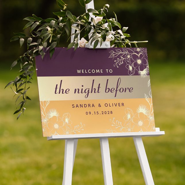 Elegant Purple Rehearsal Dinner Welcome Poster (Creator Uploaded)