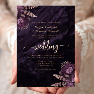 Elegant Purple Rose Gold Floral Wedding