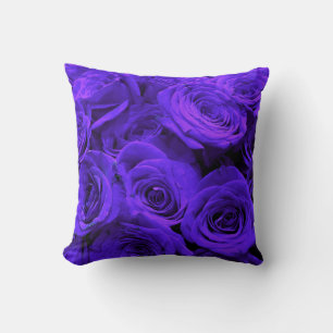 Elegant purple roses floral flowers cushion