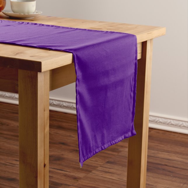 Elegant Purple Satin Table Runner (In Situ)