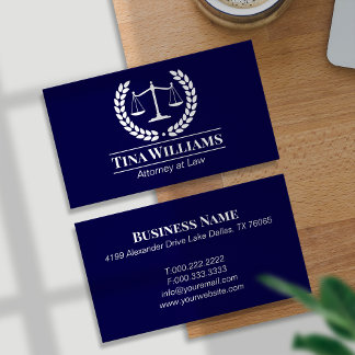 Elegant Purple Scales of Justice Attorney Business Card