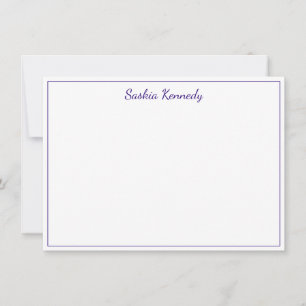 Elegant Purple Script Border Personalised Card