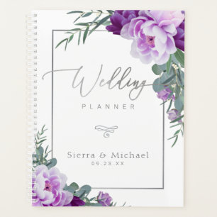 Elegant Purple & Silver Floral Eucalyptus Wedding Planner