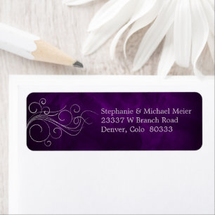 Elegant Purple Silver Return Address Label