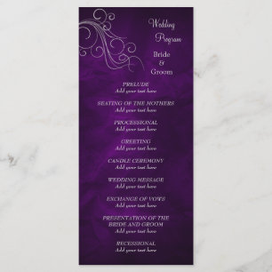 Elegant Purple Silver Wedding Program Programme