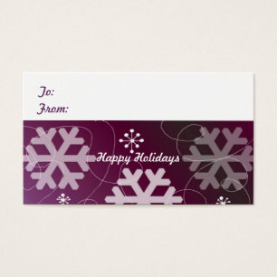 Elegant Purple Snowflake Gift Tag