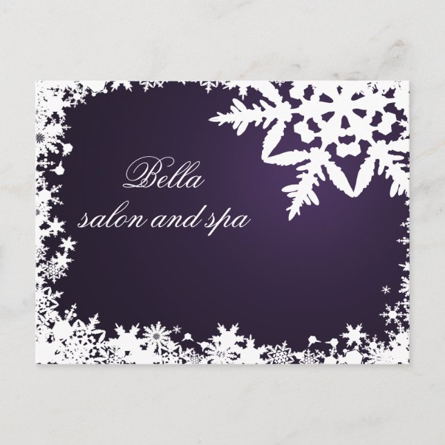 elegant purple snowflakes business ThankYou Cards (Front)