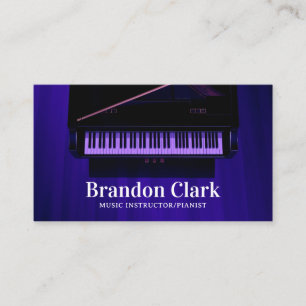 Elegant Purple Stage Grand Piano Musician Business Card