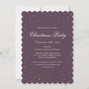 Elegant Purple Starry Christmas Party Invitation