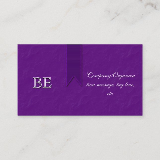 Elegant Purple Support Ribbon Business Cards (Front)