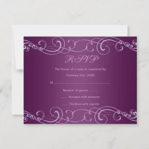 Elegant Purple Swirl RSVP Card
