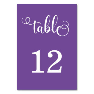 Elegant Purple Table Number Card