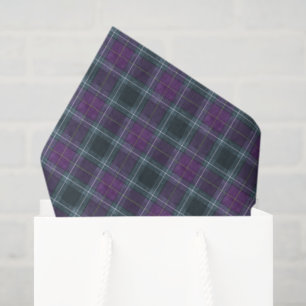 Elegant Purple Teal Plaid Tissue Paper