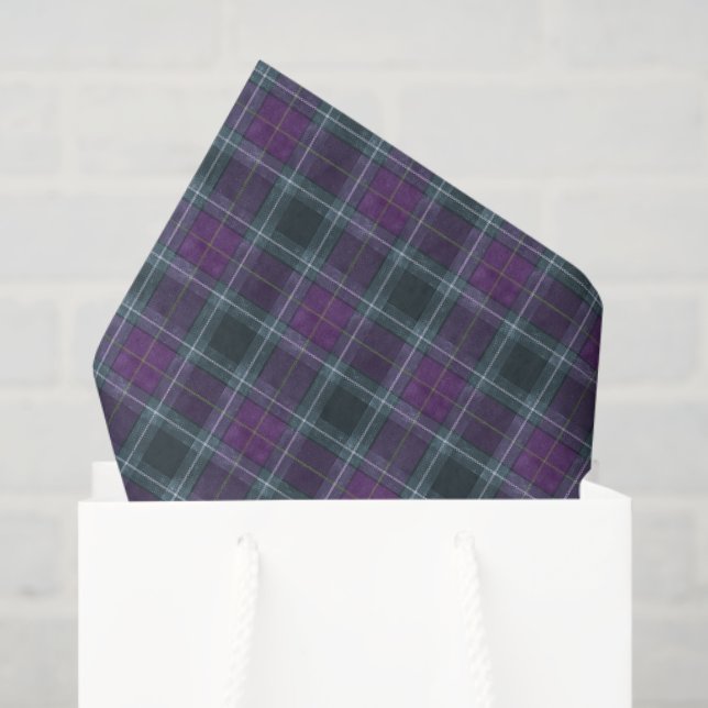 Elegant Purple Teal Plaid Tissue Paper (Gift Bag)