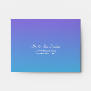 Elegant Purple Teal RSVP Return Address A2 Envelopes