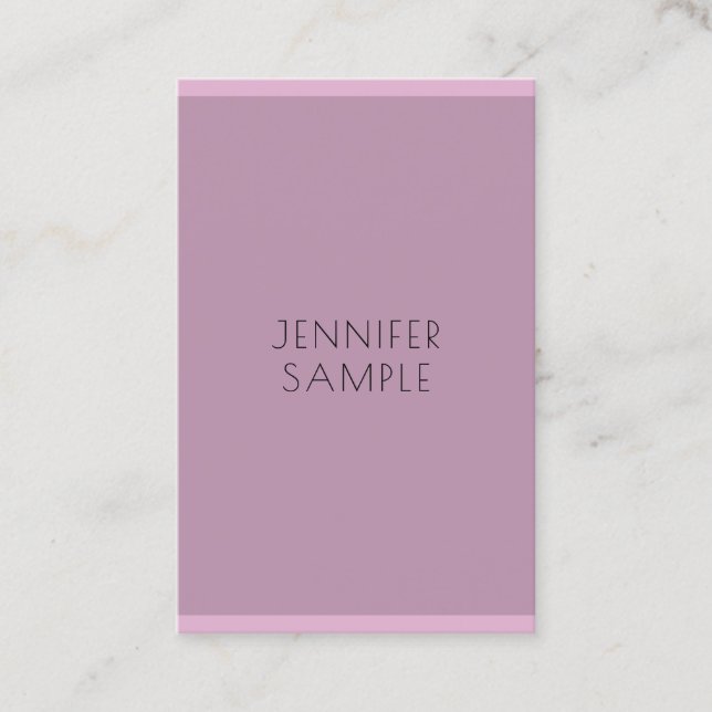 Elegant Purple Template Simple Modern Minimalist Business Card (Front)