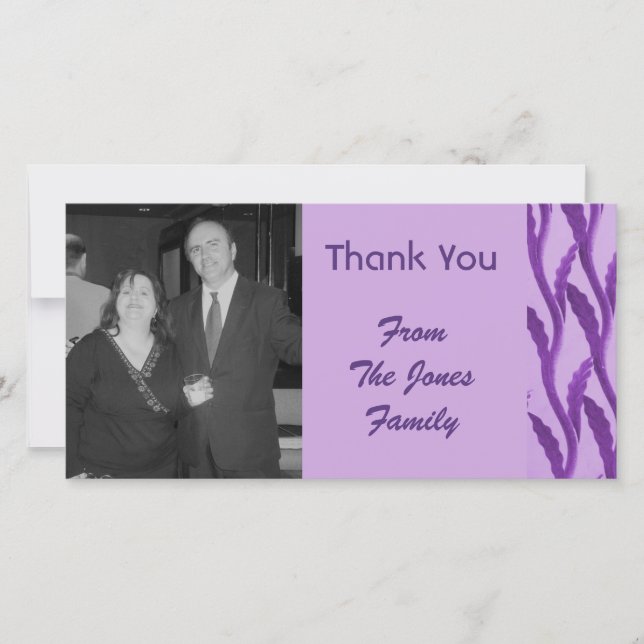 elegant purple Thank You Card (Front)