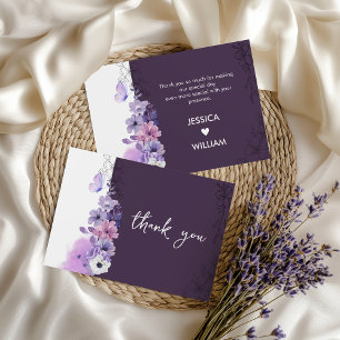 Elegant Purple Thank You Note Card