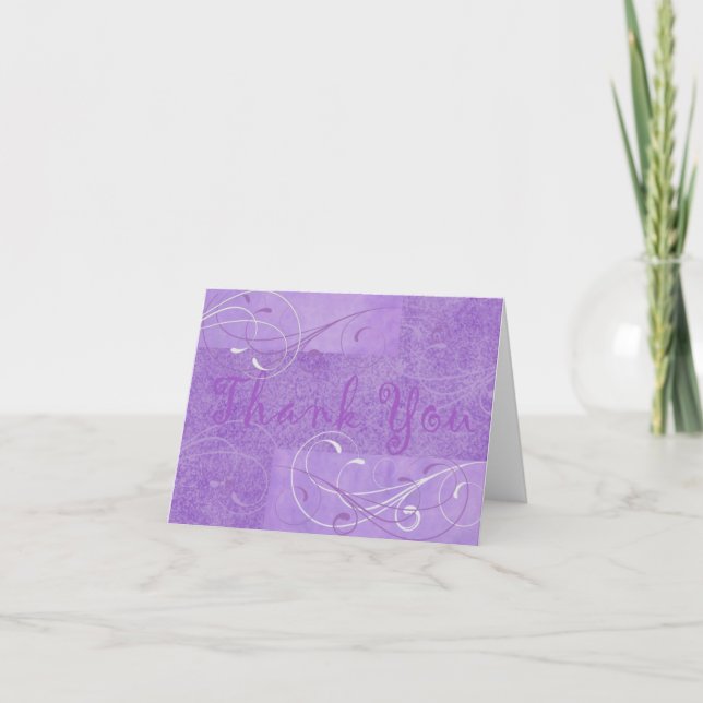 Elegant Purple Thank You Notecard (Front)