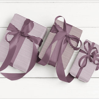 Elegant Purple Thin Striped Wrapping Paper
