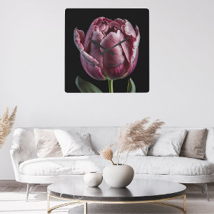 Elegant Purple Tulip Wall Clock - Floral Design