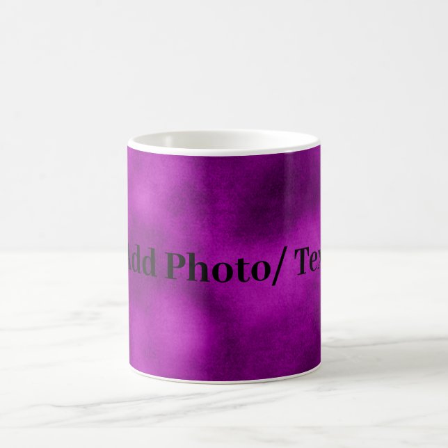 Elegant Purple Velvet Personalised Photo and Text Coffee Mug (Center)