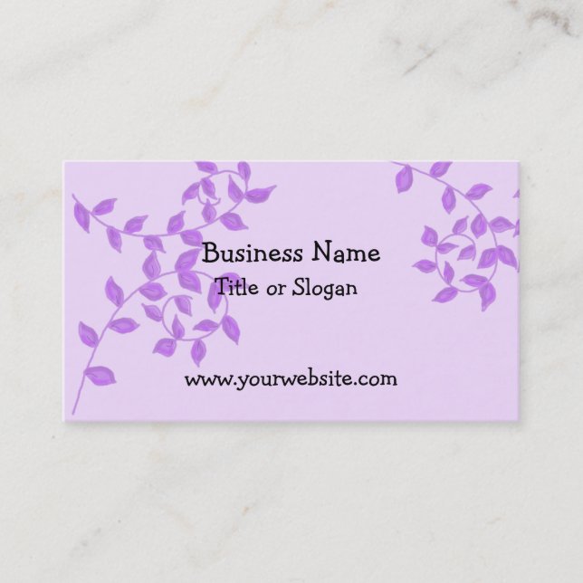 Elegant Purple Vines Business Design Business Card (Front)