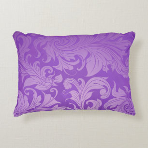elegant, purple ,vintage, floral ,damask,beautiful decorative cushion