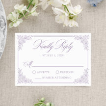 Elegant Purple Vintage Ornate Frame Wedding