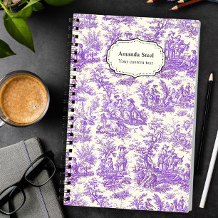 Elegant Purple Vintage Toile de Jouy Notebook