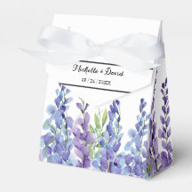 Elegant Purple Violet Florals Wedding Favour Box