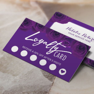 Elegant Purple Violet Flowers Beauty Salon Loyalty