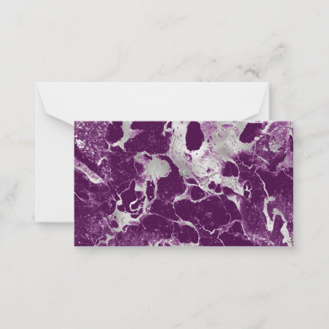 Elegant Purple Violet Marble Abstract Chic Card (Front)