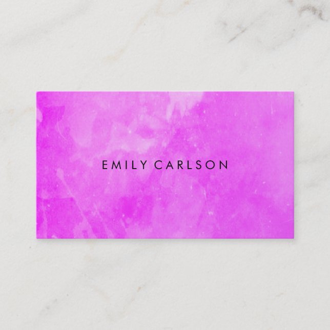Elegant Purple Watercolor Brushed Business Card (Front)