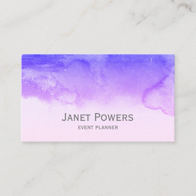 elegant purple watercolor design artistic abstract business card (Front)