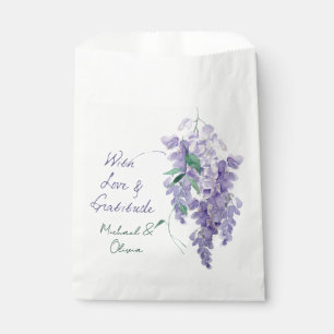 Elegant Purple Watercolor Floral Wedding Custom Favour Bags