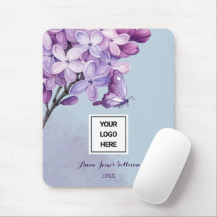Elegant Purple Watercolor Floral Wedding Planner Mouse Mat